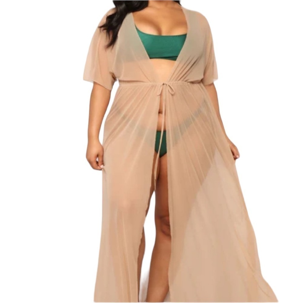 Mesh Cover Up Short Sleeve Tie Waist Maxi
New - Picture 2 of 9